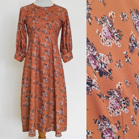 Magonn Dresses & Skirts - Magonn Vintage Inspired Floral Midi Dress